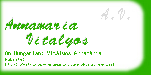 annamaria vitalyos business card